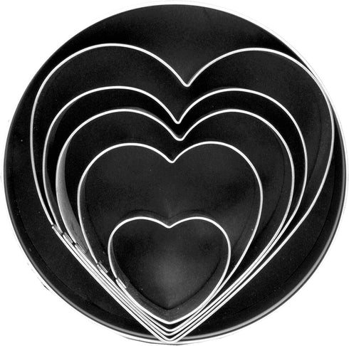 Fox Run Heart Shaped Cookie Cutters, 5-Piece Set with Storage Tin Included, Stainless Steel