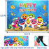 Panrock Shark Backdrop for Birthday Party Supplies, Cartoon Whale Ocean Photo Background Banner for Baby Shower Decoration-5X3 FT(Shark)