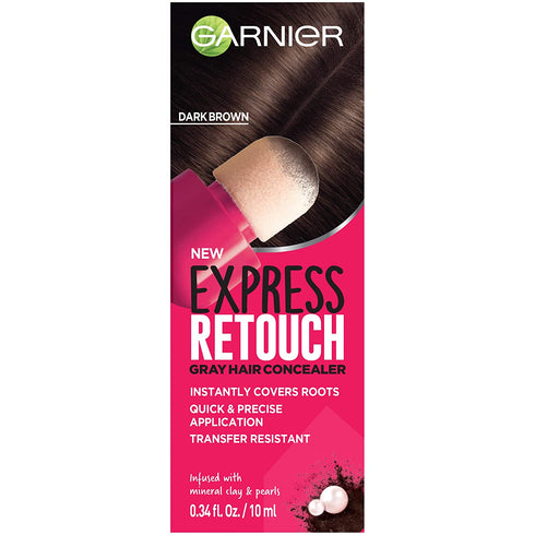 Garnier Hair Color Express Retouch Gray Hair Concealer, Dark Brown Root Touch Up, 1 Count