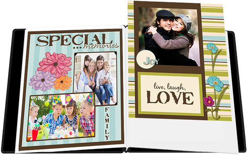 Pioneer Photo Albums 20-Page Family Treasures Deluxe Black Bonded Leather Cover Scrapbook for 8.5 x 11-Inch Pages