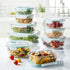 LocknLock Purely Better Glass Food Storage Container with Steam Vent Lid, Rectangle-68 oz, Clear