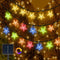 Ollny Solar String Lights Outdoor, 25ft 50 LED Easter String Twinkle Fairy Star Lights Waterproof, Warm White & Multicolor Changing Lights with 11 Modes for Easter Christmas Garden Yard Patio Party