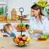 3-Tier Fruit Basket Bowl for Countertop - Homewill Large-Capacity Metal Fruit Bowls for Kitchen Counter | Detachable Fruits Baskets with Handle for Vegetable Banana
