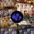 Vigdur Christmas String Lights - Snowflake Projector Light String with 10 LED Hanging Blue&White Snowflake Projector Bulbs Plug in for Indoor Outdoor Xmas Patio Yard Bedroom Holiday Decor,31.4FT