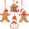 Gingerbread Christmas Ornaments - Man Boy Girl Gingerbread House Snowman Cookie Rustic Christmas Decorations Set of 4 - Claydough Christmas Tree Decorations - Christmas Tree Ornaments with Gift Box