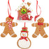 Gingerbread Christmas Ornaments - Man Boy Girl Gingerbread House Snowman Cookie Rustic Christmas Decorations Set of 4 - Claydough Christmas Tree Decorations - Christmas Tree Ornaments with Gift Box