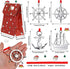 4 Pieces Silver Christmas Tree Ornament Nautical Navy Christmas Ornament Boat Helm and Anchor Christmas Decor with Red Rope and Christmas Bags