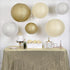 UNIQOOO 18PCS Metallic Gold Christmas Paper Lantern Set, Assorted Hanging Gold Japanese Paper Lantern Wedding Decoration, Reusable Easy Assemble, For New Year Birthday Baby Shower Party Favor Supplies