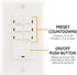 GE Push-Button Countdown Timer Switch, 5-15-30 Minute/1-2-4 Hour, ON/Off, No Neutral Wire Needed, Ideal for Lights, Exhaust Fans, Heaters, Wall Plate Included, 15318 , White