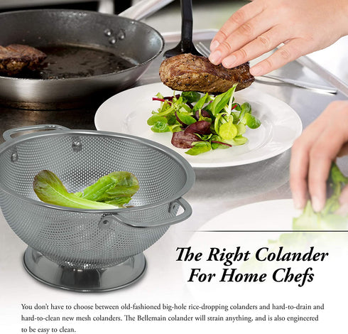 Bellemain Micro-perforated Stainless Steel Colander-Dishwasher Safe (5-Quart)