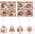 Wooden Farmhouse Christmas Tree Ornaments 24 Pieces, 2.3-inch Wooden Hollow Santa Claus Pendant, Snowman Pendant Ornaments Crafts, Christmas Party Ornaments.