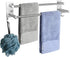 Siyzda Double Towel Bar 16 Inch, 304 Stainless Steel Bath Towel Rack for Bathroom Kitchen, Two Installation Method - Self Adhesive & Wall Mounted (Brushed Nickel)