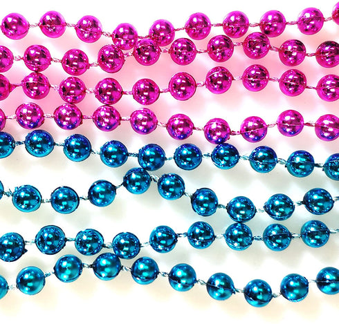 CREATRILL 50 Pcs 6mm Baby Gender Reveal Beads for Baby Shower Announcement Party Supplies 33 Inch Baby Blue Hot Pink (6mm 50 pcs)