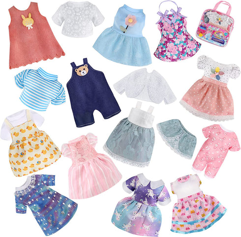 Girl Doll Clothes and Accessories 12 Sets Doll Clothes for 12 Inch Dolls Alive-Baby Doll Clothes Dress Pajamas Swimsuits Lovely Baby Doll Outfits Accessories for Christmas Birthday for Little Girl