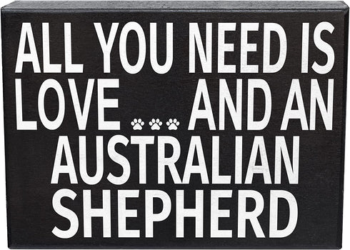 JennyGems All You Need Is Love and an Australian Shepherd Sign, Australian Shepherd Gifts, Australian Shepherd Decor, Australian Shepherd Mom, 8x6 in Wood Wall Hanging