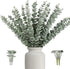 18" Artificial Eucalyptus Stems, Faux Greenery for Coffee Table Decor Farmhouse Home Decor Wedding Decor and Wreath Making Fake Plants Leaves for Hobo Room Decor(Dark Green,24 Stems)