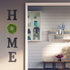 Wooden Home Sign with Green Wreath Flower, Wall Hanging Decor 11.8 Inch Home Decorative Sign Rustic Wooden Letters Decor for Living Room Kitchen Entry Way Housewarming Decoration
