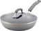 Rachael Ray Brights Deep Nonstick Frying Pan / Fry Pan / Deep Skillet - 9.5 Inch, Gray
