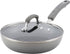 Rachael Ray Brights Deep Nonstick Frying Pan / Fry Pan / Deep Skillet - 9.5 Inch, Gray