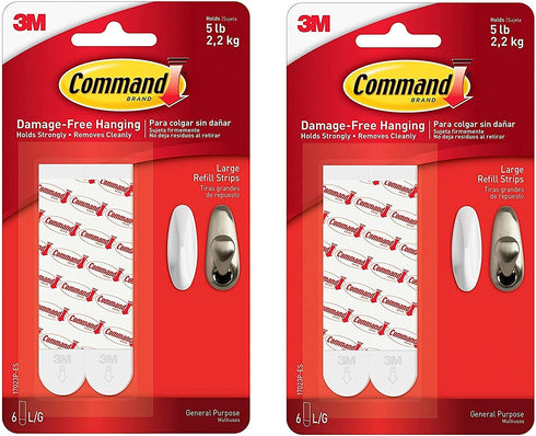 Command Mounting Refill Strips, Large, 12-Strip