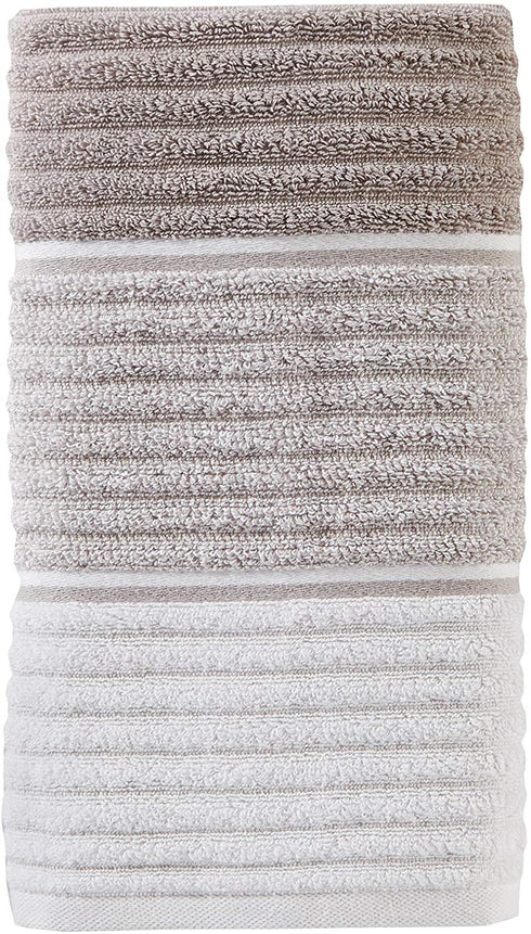 SKL Home Planet Ombre 100% Turkish Cotton Hand Towel Set, Taupe 2 Count