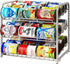 AIYAKA 3 Tier Stackable Can Rack Organizer,for food storage,kitchen cabinets or countertops,Storage for 36 cans,Silver
