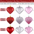 Duufin 45 Pieces Valentine's Day Heart Ornaments Heart Baubles Valentines Heart Decorations Heart Shaped Baubles Hanging Ornaments Decorations for Valentine, Christmas Tree