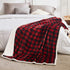 BEAUTEX Sherpa Fleece Throw Blanket, Super Soft Warm Buffalo Plaid Plush Blankets and Throws, Lightweight Cozy Fuzzy Blanket for Couch Sofa Bed (Red, Throw 50" x 60" )