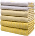 Premium Kitchen Towels (20?x 28?, 6 Pack) Large Cotton Kitchen Hand Towels Striped Flat & Terry Towel Highly Absorbent Tea Towels Set with Hanging Loop Yellow