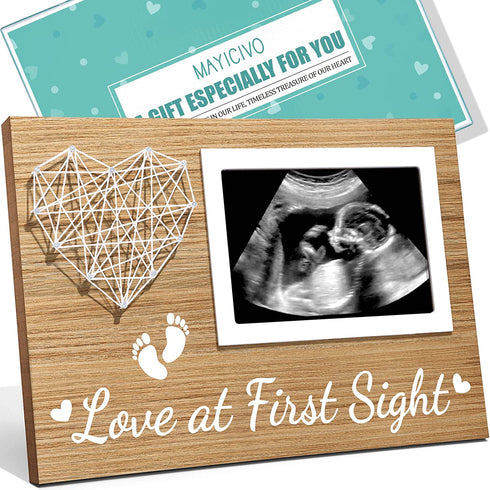 New Mom Gifts Baby Ultrasound Picture Frame Sonogram Keepsake Frame, Mothers Day Pregnancy Gifts for First Time Mom Dad, Pregnancy Announcements Gender Reveal Baby Shower Gifts Nursery Decor-4x6 Photo