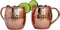 Raajsee Moscow Mule 18 ounce Pure Copper Mugs Set of 2 Solid Hammered Design Gift Set