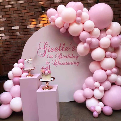 Princess Pink Balloon Arch Garland Kit-Macaron Pink Balloon Light Pink Balloon 124Pcs for Girl's Birthday,Baby Shower,Wine Party,Fiesta,Wedding,Christmas,Reception and Engagement.