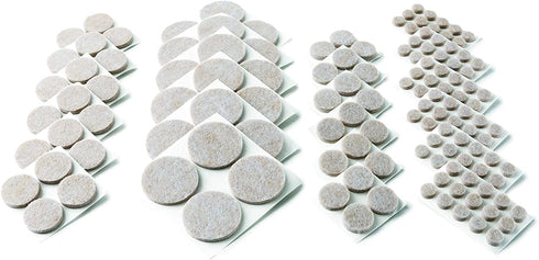 Scotch Felt Pads, Felt Furniture Pads for Protecting Hardwood Floors, Round, Beige, Assorted Sizes Value Pack, 162 Pads
