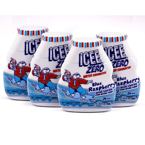ICEE Zero Calorie Blue Raspberry Liquid Water Enhancer Drink Mix, Natural Flavor Drops, Sugar Free, 1.62 Fl Oz Concentrate (48 Ml) - 4 Pack