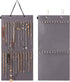 AFUOWER Jewelry Organizer Hanging Necklace Storage Holder for Girl Women 24 Hooks Organizer for Holding Jewelries 1 Pack (Gray)