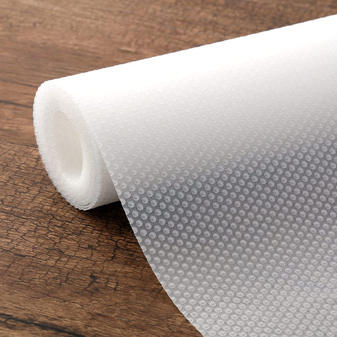 GOTECHBO Shelf Liner Clear, Waterproof Cabinet Liners, 17.7" x 181 Inch Non-Adhesive Easy to Cut Kitchen Drawer Liners Also Used as Pantry Cabinet Liner, Storage Liners