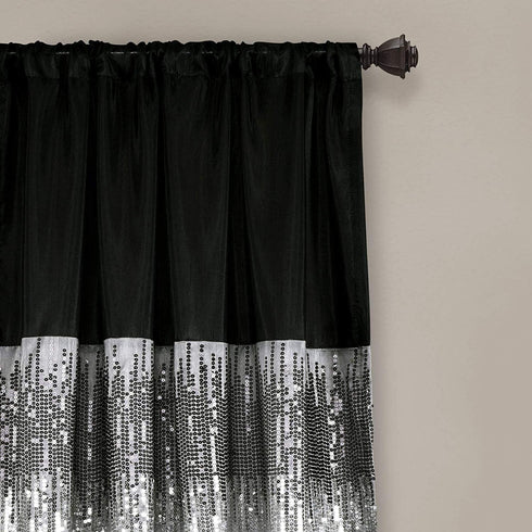 Lush Décor Night Sky Panel for Living, Bedroom, Dining Room (Single Curtain), 84" x 42", Grey and Black
