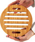 HOME-X Natural Eco-Friendly Bamboo Trivet for Dining Table, Useful Kitchen Decor for Hot Dishes/Pots/Pans/Teapot, Protect Table, Tabletop, Counter-Round 7 D (4 pcs)