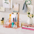 Rose Gold Desk Supplies Organizer, Multi-functional Mesh Desk Organizer with 6 Compartments & Desk Drawer Organizer for Office Supplies and Desk Accessories