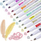 Shimmer Markers, 12 Colors Double Line Outline Markers, Super Squiggles Metallic Marker Pens, Glitter Markers for Painting,Art Drawing, Christmas Greeting Cards Making, Metal, Ceramic, Glass
