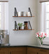 Kate and Laurel Soloman Rustic Wooden Shelves, 18 inch Set of 2, Rustic Brown and Black, Modern Farmhouse-Inspired Wall Storage