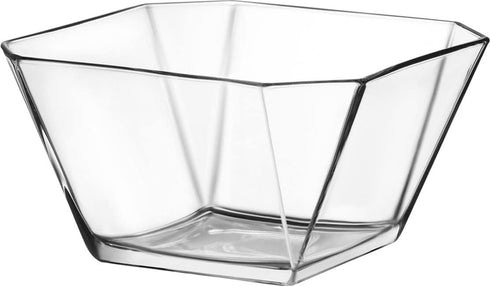 Vikko 64.25 Ounce Glass Serving Bowl | Beautiful Geometric Squared Shape, Made from Thick, Durable Glass, Great for Salads, Dessert, Fruit, and More, Microwave and Dishwasher Safe