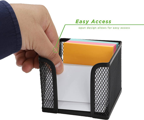Mind Reader 2-Pack Metal Mesh Memo Pad Holder, Black