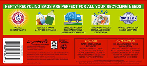 Hefty Recycling Trash Bags, Clear, 30 Gallon, 36 Count