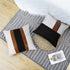 Pyonic Set of 2 Farmhouse Pillow Covers 18x18 Inch Faux Leather and Linen Throw Pillow Covers Decorative Black and White Accent Cushion Covers for Couch Sofa