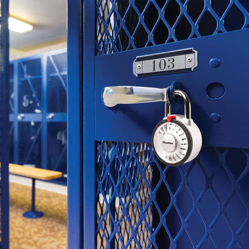 Master Lock 1588D Locker Lock Combination Padlock with Magnification Lens, 1 Pack, Colors May Vary