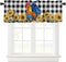 Plelat Window Valance,Farm Rooster Snuflower Black and White Buffalo Plaid Window Curtain,Thermal Insulated Rod Pocket Cutain Valance for Living Room Bedroom Laundry Room,54x18 Inch