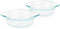 Pyrex | Clear Tempered Glass Pie Baking Dishes | Set of Two| 9.5" Deep, 60% Deeper than Pyrex Basic | Wide Handles for Extra Grip while Cooking & Baking | Doesn't Absorb Food Odors and Stains