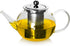 LUXU Glass Teapot with Stainless Steel Infuser & Lid,Stovetop Safe 1100ml/37 oz Clear Glass Tea Kettle with Comfortable Handle,Premium Blooming and Loose Leaf Tea Maker Set