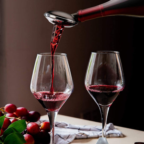 OxyTwister Wine Aerator Pourer - Improves Wine Taste And Aroma - Prevent Wine Leak - Premium Aerating And Decanter Spout - Red Wine Bottle Stopper - Portable Wine Accessories.